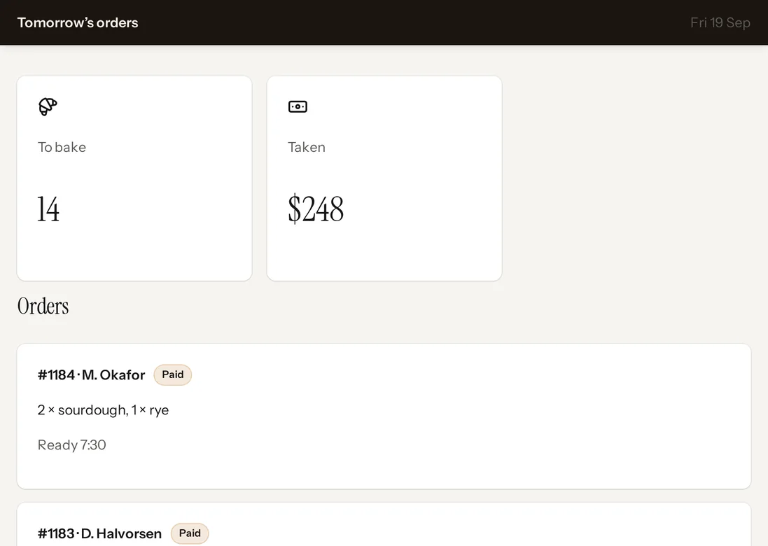 Build an order tracker with AI, running